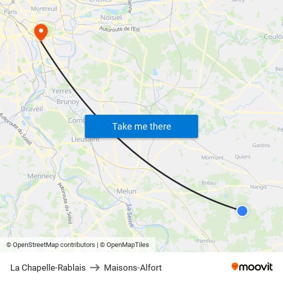 La Chapelle-Rablais to Maisons-Alfort map