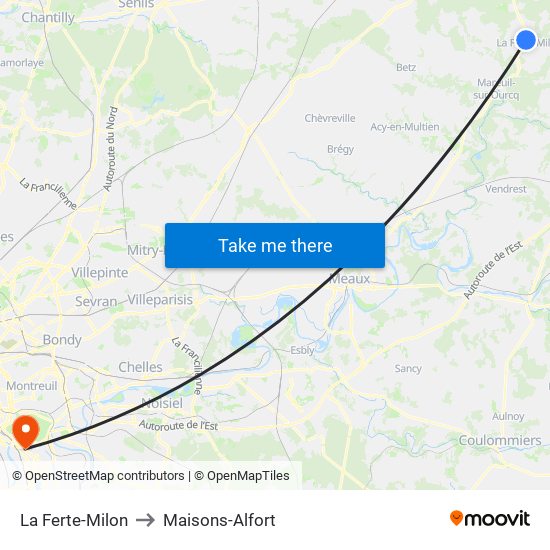La Ferte-Milon to Maisons-Alfort map