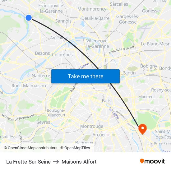 La Frette-Sur-Seine to Maisons-Alfort map