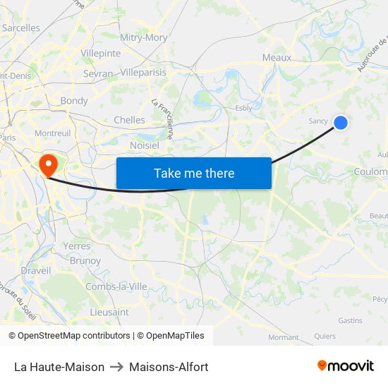 La Haute-Maison to Maisons-Alfort map