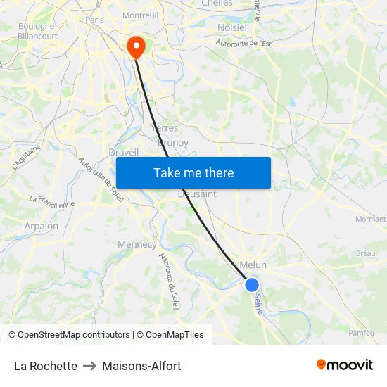 La Rochette to Maisons-Alfort map