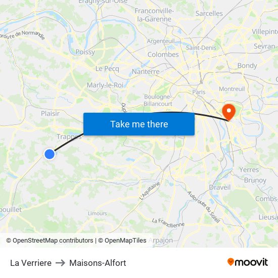La Verriere to Maisons-Alfort map