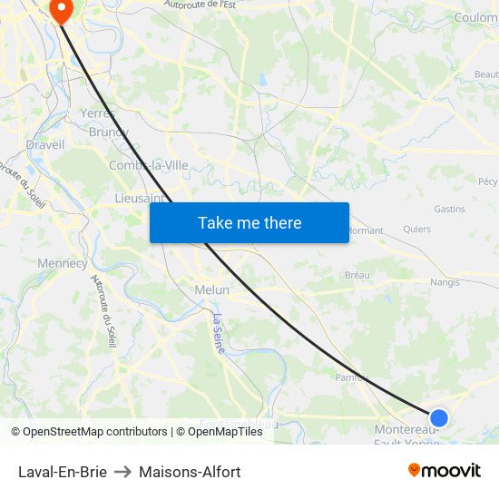 Laval-En-Brie to Maisons-Alfort map