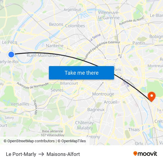 Le Port-Marly to Maisons-Alfort map