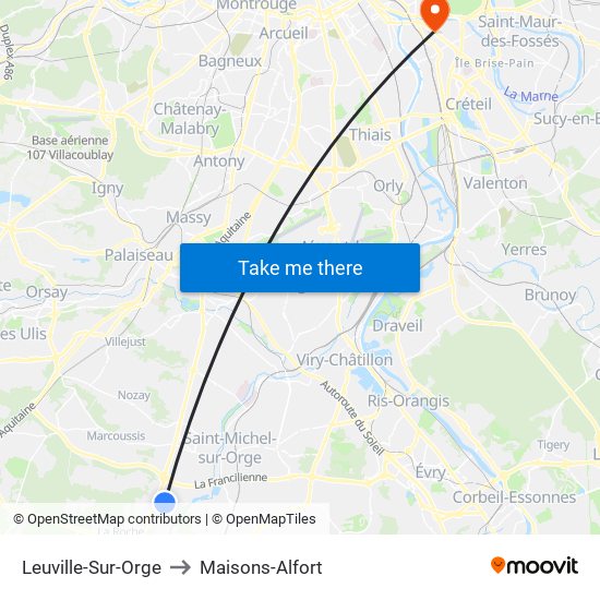 Leuville-Sur-Orge to Maisons-Alfort map