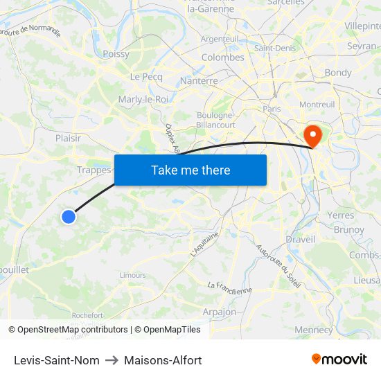 Levis-Saint-Nom to Maisons-Alfort map