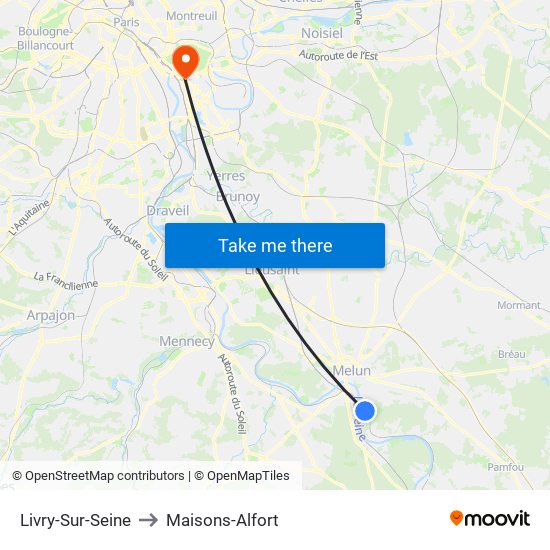 Livry-Sur-Seine to Maisons-Alfort map