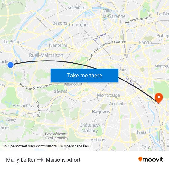 Marly-Le-Roi to Maisons-Alfort map