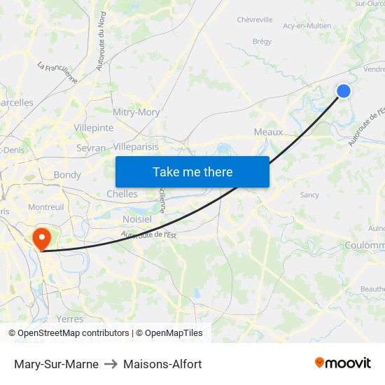 Mary-Sur-Marne to Maisons-Alfort map