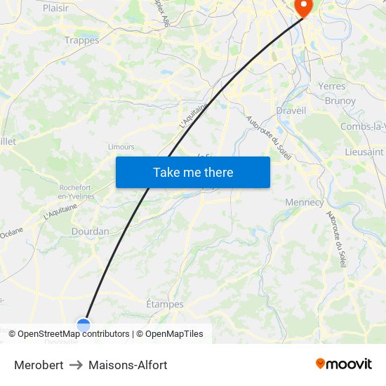 Merobert to Maisons-Alfort map