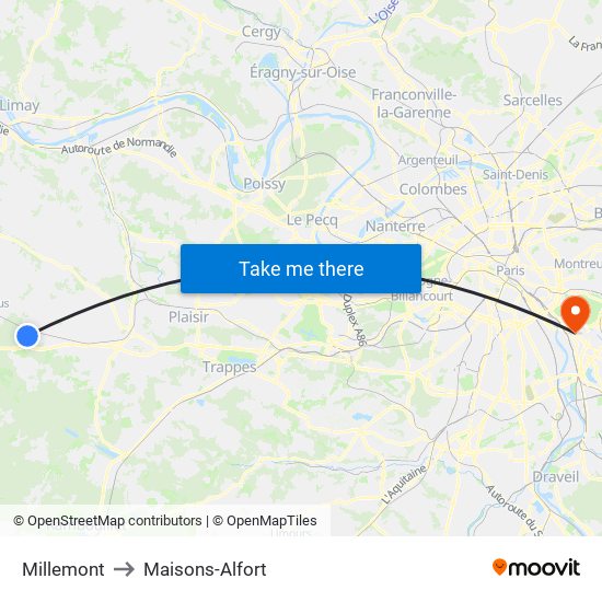 Millemont to Maisons-Alfort map