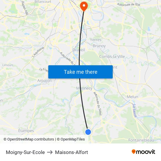 Moigny-Sur-Ecole to Maisons-Alfort map