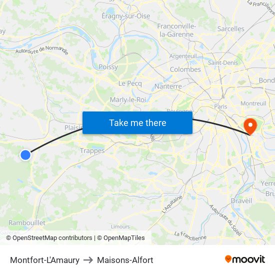 Montfort-L'Amaury to Maisons-Alfort map