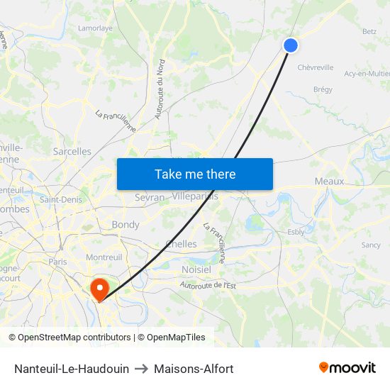 Nanteuil-Le-Haudouin to Maisons-Alfort map