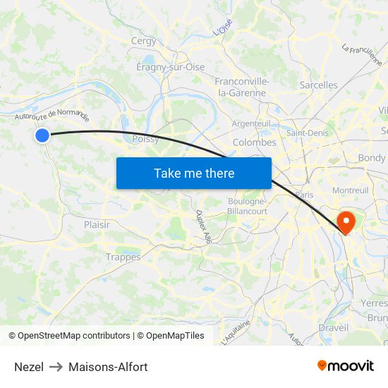 Nezel to Maisons-Alfort map