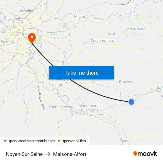 Noyen-Sur-Seine to Maisons-Alfort map