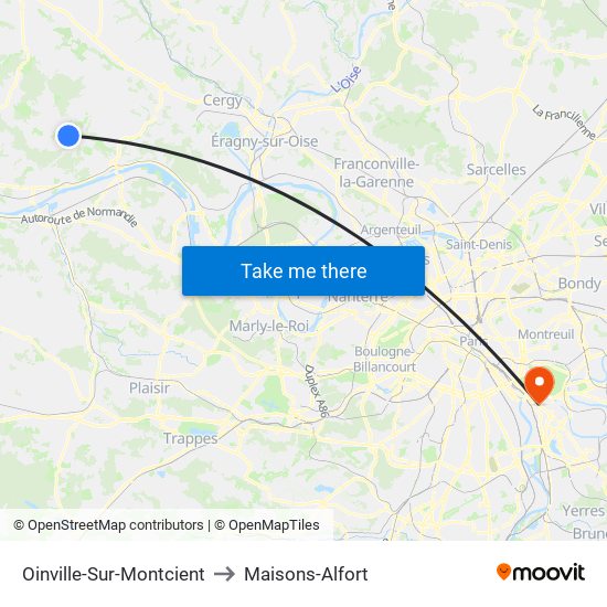 Oinville-Sur-Montcient to Maisons-Alfort map