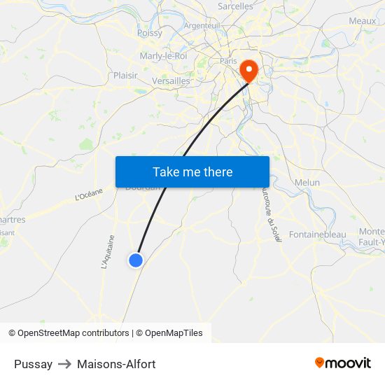 Pussay to Maisons-Alfort map