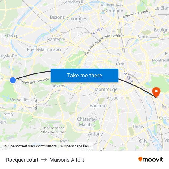 Rocquencourt to Maisons-Alfort map