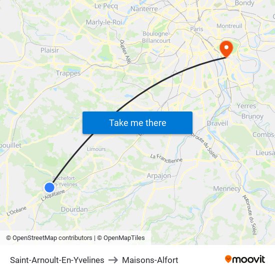 Saint-Arnoult-En-Yvelines to Maisons-Alfort map