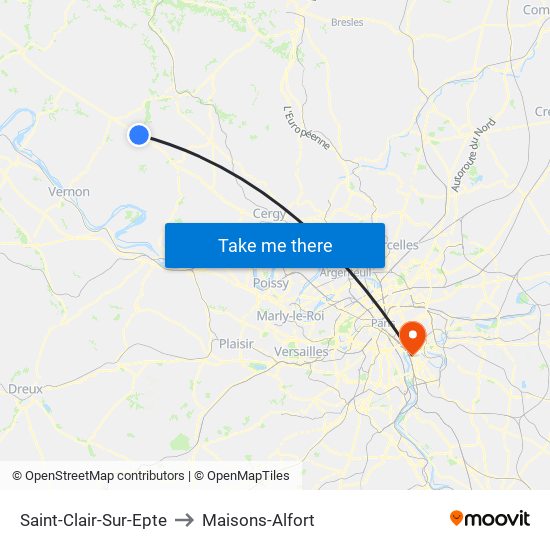 Saint-Clair-Sur-Epte to Maisons-Alfort map