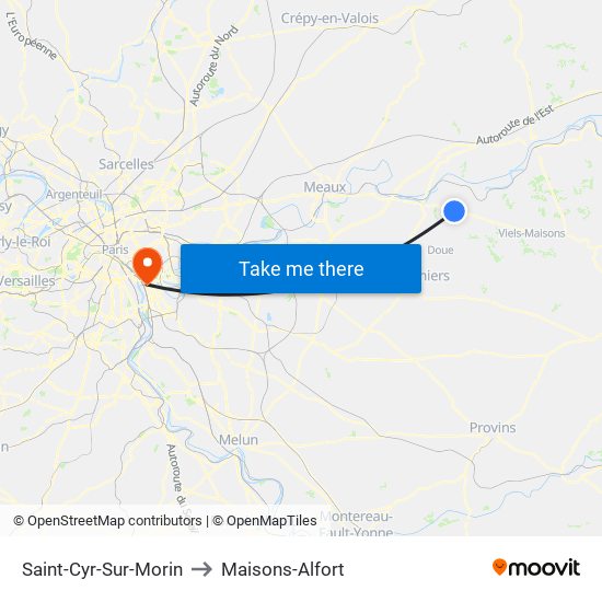 Saint-Cyr-Sur-Morin to Maisons-Alfort map