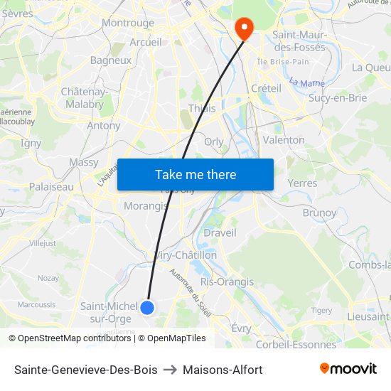 Sainte-Genevieve-Des-Bois to Maisons-Alfort map