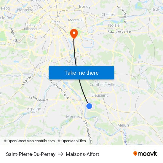 Saint-Pierre-Du-Perray to Maisons-Alfort map