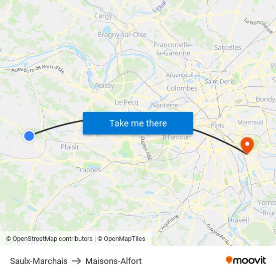 Saulx-Marchais to Maisons-Alfort map