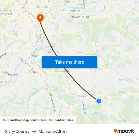 Sivry-Courtry to Maisons-Alfort map