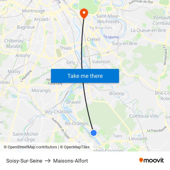 Soisy-Sur-Seine to Maisons-Alfort map