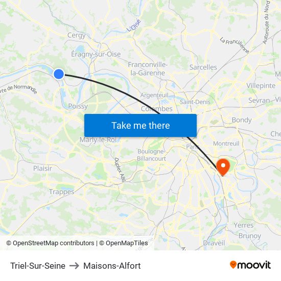 Triel-Sur-Seine to Maisons-Alfort map