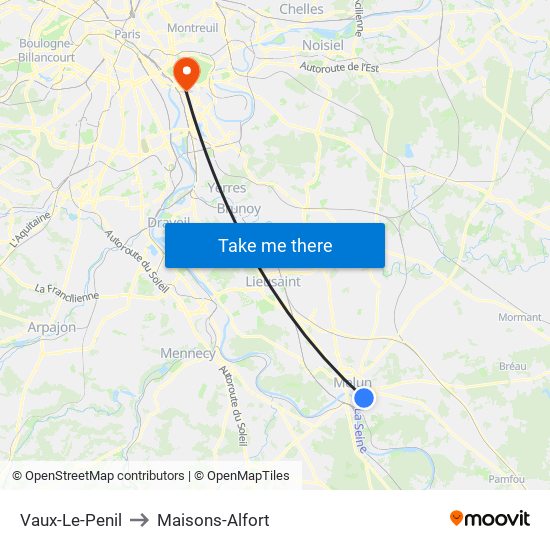 Vaux-Le-Penil to Maisons-Alfort map