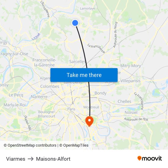 Viarmes to Maisons-Alfort map