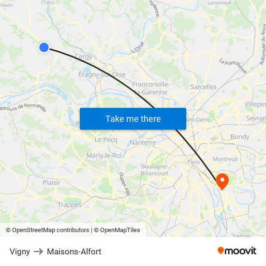 Vigny to Maisons-Alfort map