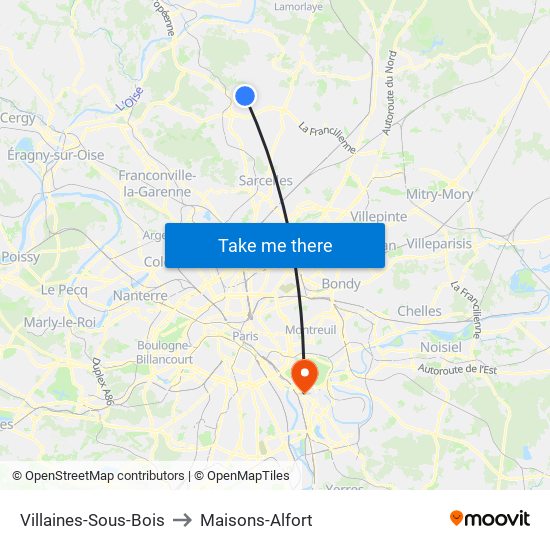 Villaines-Sous-Bois to Maisons-Alfort map