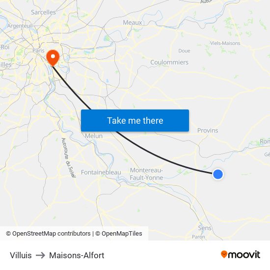 Villuis to Maisons-Alfort map