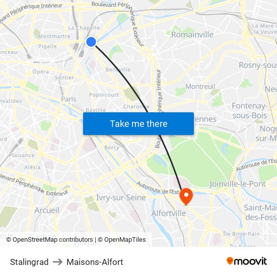 Stalingrad to Maisons-Alfort map