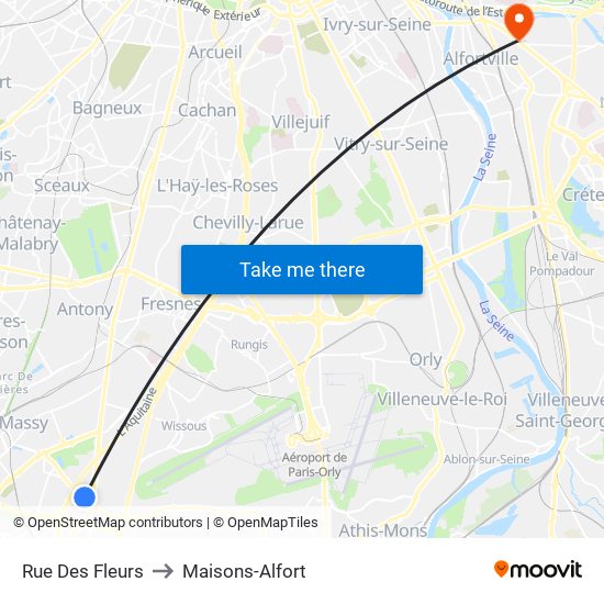 Rue Des Fleurs to Maisons-Alfort map