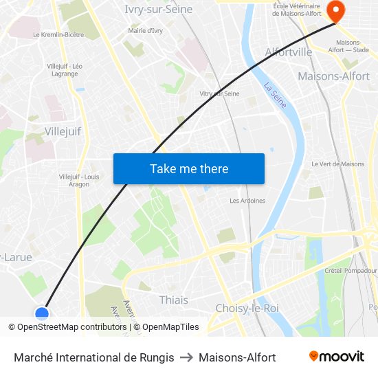 Marché International de Rungis to Maisons-Alfort map