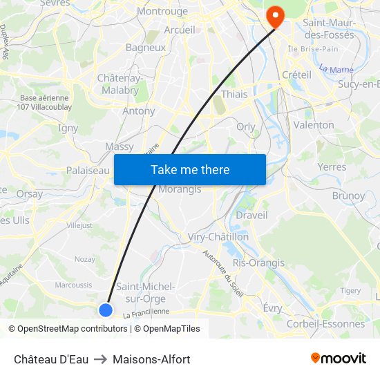 Château D'Eau to Maisons-Alfort map