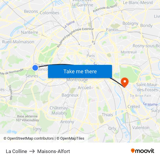 La Colline to Maisons-Alfort map