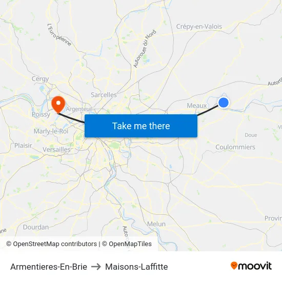 Armentieres-En-Brie to Maisons-Laffitte map