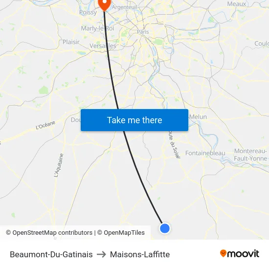 Beaumont-Du-Gatinais to Maisons-Laffitte map