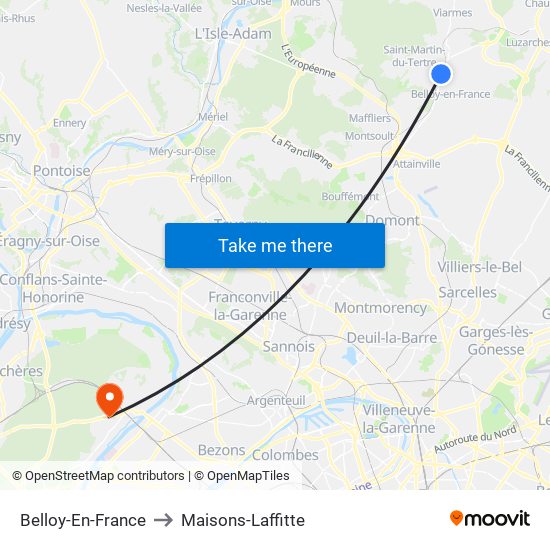 Belloy-En-France to Maisons-Laffitte map