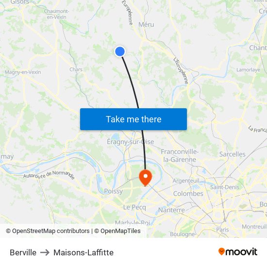 Berville to Maisons-Laffitte map