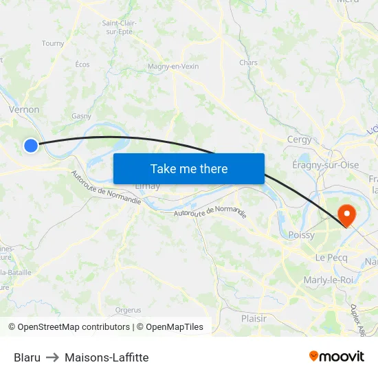 Blaru to Maisons-Laffitte map