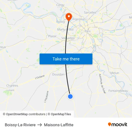 Boissy-La-Riviere to Maisons-Laffitte map