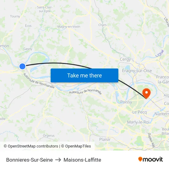 Bonnieres-Sur-Seine to Maisons-Laffitte map