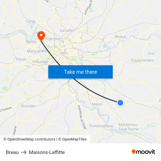 Breau to Maisons-Laffitte map